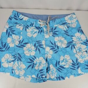 The North Face Floral Board‎ Shorts Swim Trunks Blue White Size 10